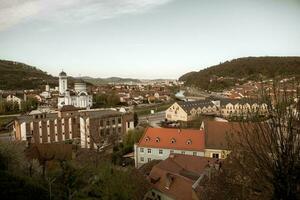 een mooi middeleeuws citadel stad van sighisoara in de hart van Roemenië, Transsylvanië reizen bestemming in oostelijk Europa. foto