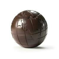 chocola bal Aan wit achtergrond. wereld chocola dag. generatief ai foto