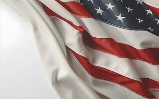 Amerikaans vlag Aan wit achtergrond onafhankelijkheid dag viering achtergrond generatief ai foto