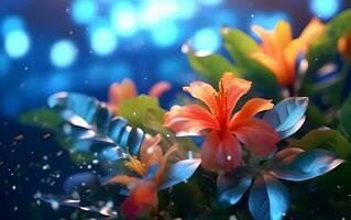 kleurrijk bloemen met bokeh achtergrond. generatief ai foto