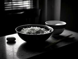 de schoonheid in eenvoud - een verbijsterend beeld van een single kom van ramen - ai gegenereerd foto