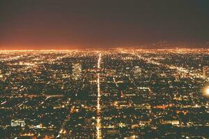 los angeles metro Bij nacht foto