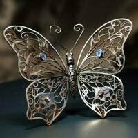 filigraan vlinder, sieraden met vlinder ontwerpen, generatief ai foto