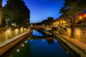 Seine rivier- Bij middernacht foto