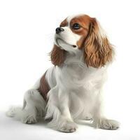 cavalier koning charles spaniel ras hond geïsoleerd Aan een wit achtergrond foto