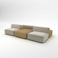 meubilair voor modern kamer interieur , comfortabel sofa Aan wit achtergrond. meubilair, interieur object, elegant bank, 3d renderen foto