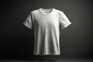 ingetogen elegantie, 3d leeg wit t-shirt mockup met minimalistische ontwerp,3d geven ai gegenereerd foto