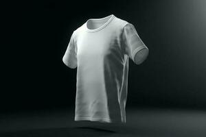 ingetogen elegantie, 3d leeg wit t-shirt mockup met minimalistische ontwerp,3d geven ai gegenereerd foto