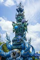 rong sua tien tempel of blauw tempel in Chiang rai provincie, Thailand foto