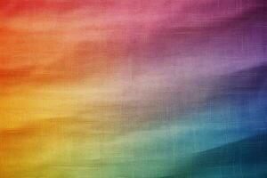 ai generatief. linnen kleding stof geverfd in de kleuren van de regenboog. foto