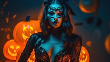 illustratie van een halloween mode, ai gegenereerd foto