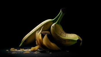 vers, rijp, biologisch banaan, een gezond tussendoortje voor vegetarisch diëten gegenereerd door ai foto