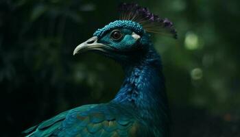 majestueus vogel neerstrijken, levendig kleuren in natuur gegenereerd door ai foto