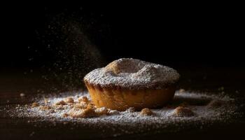 eigengemaakt chocola zandkoek, klaar naar eten verleiding gegenereerd door ai foto