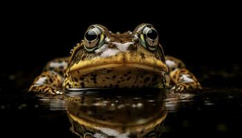 slijmerig pad staren Bij camera in water gegenereerd door ai foto