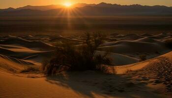 golfde zand duinen in dor Afrika schoonheid gegenereerd door ai foto