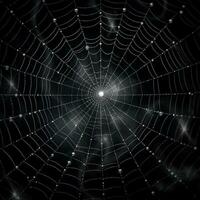 spin web met water druppels Aan donker achtergrond. generatief ai. foto