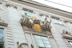 details van de mooi architectuur van de antiek gebouwen Bij Wenen binnenste stad foto