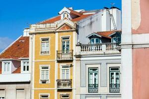 architectuur van de antiek gebouwen Bij Lissabon stad centrum foto