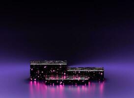 abstract Purper achtergrond, futuristische voetstuk voor Product presentatie, blanco Product staan foto