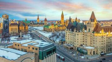 Ottawa stad horizon, stadsgezicht van Ontario Canada foto