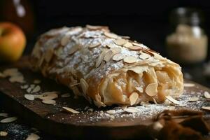 heerlijk appel strudel nagerecht. genereren ai foto