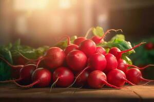 vers rood radijs zomer. genereren ai foto