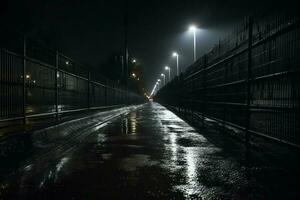 nacht weg steeg. genereren ai foto