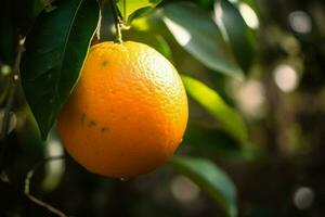 oranje boom biologisch boerderij. genereren ai foto