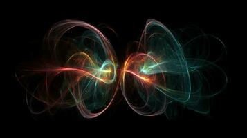 quantum verstrikking, wetenschappelijk technologie abstract concept. ai gegenereerd. foto