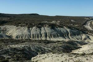 kust- landschap in schiereiland valdes Bij schemering, wereld erfgoed plaats, Patagonië Argentinië foto