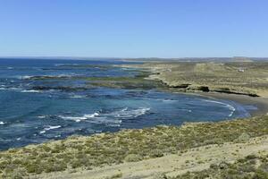 kust- zeegezicht, Patagonië, Argentinië foto