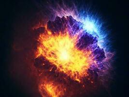supernova abstract explosie kosmisch energie in levendig ruimte achtergrond, ai generatief foto