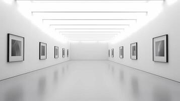 ai generatief minimalistische kunst galerij hosting een tentoonstelling foto