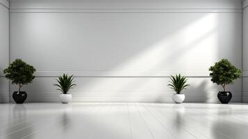 minimalistische wit interieur achtergrond, echt fotografie glad verlichting ai generatief foto