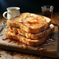 geroosterd brood en koffie beeld fotografie gemaakt door ai gegenereerd foto