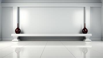 minimalistische wit interieur achtergrond, echt fotografie glad verlichting ai generatief foto