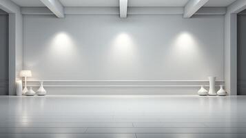 minimalistische wit interieur achtergrond, echt fotografie glad verlichting ai generatief foto