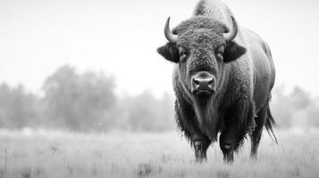 stier bizon in natuur. generatief ai foto