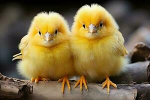 klein geel kippen. generatief ai foto