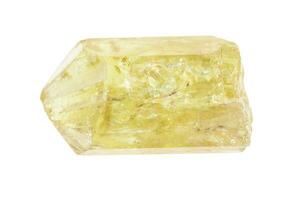 rauw geel kristal van apatiet- rots geïsoleerd foto