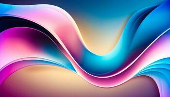 een abstract achtergrond met blauw, roze en Purper golven. generatief ai foto