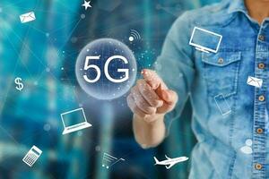 5g mobiel technologie concept - hoog internet snelheid foto