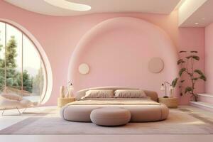 roze slaapkamer interieur foto