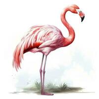 waterverf roze flamingo geïsoleerd foto