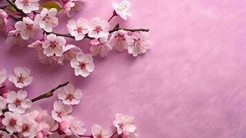 sakura Aan roze achtergrond ai gegenereerd foto