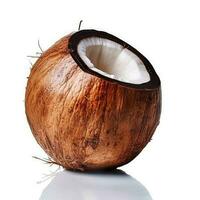kokosnoot geïsoleerd Aan wit achtergrond ai gegenereerd foto