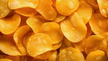 aardappel chips achtergrond ai gegenereerd foto