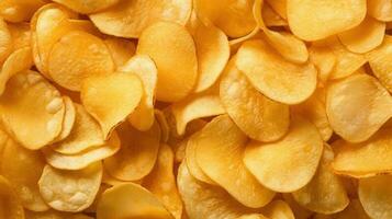 aardappel chips achtergrond ai gegenereerd foto