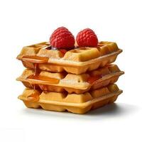 wafels Aan wit achtergrondgeluid ai gegenereerd foto